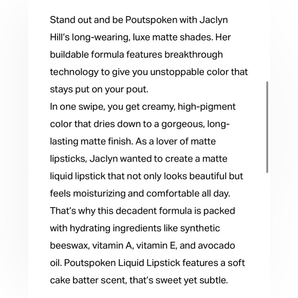 Jaclyn Cosmetics: Lip Gloss, Poutspoken Liquid Lipstick & Mood Light Luminous - Picture 7 of 10
